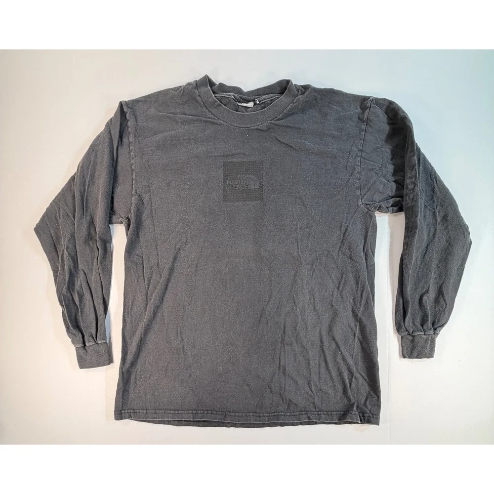 The North Face Mens Long Sleeve T-Shirt Tonal Box Logo Faded Black Size M